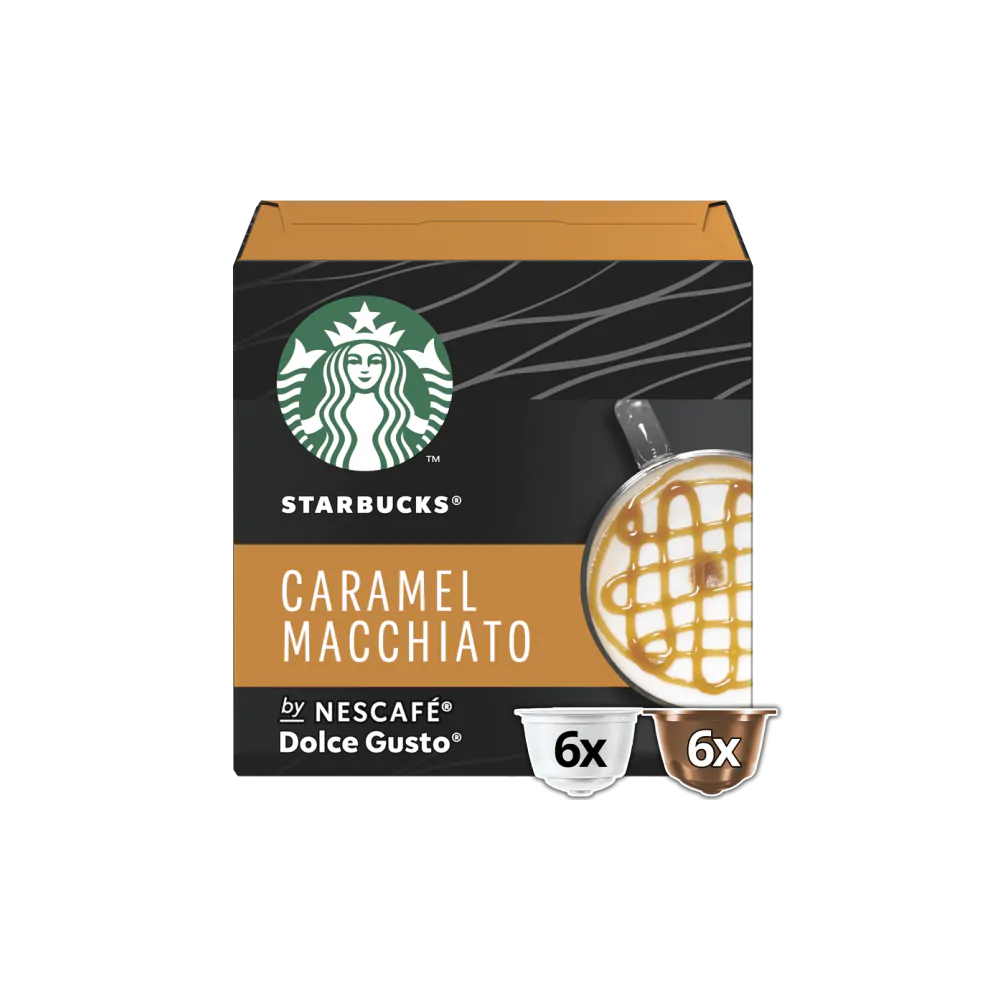 STARBUCKS CARAMEL MACCHIATO Dolce Gusto Compatible Coffee Capsules Pods Box